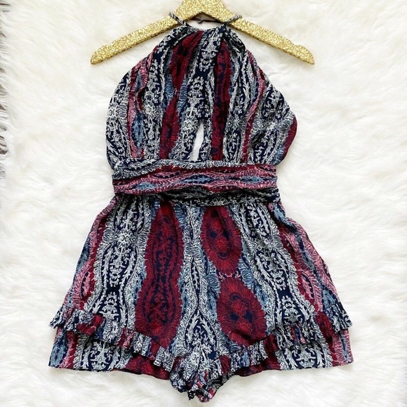 INTERMIX Pants - Intermix Provo Silk Paisley Print Romper Medium